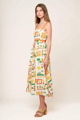 ROAMING AROUND WOVEN MIDI DRESS - Flying Tomato - Flyclothing LLC