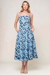 GWENNY BLUE DENIM MIDI DRESS - Flying Tomato - Flyclothing LLC