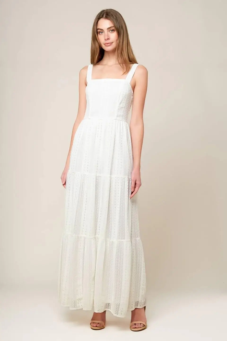 AFTER THE RAIN WHITE LACE MAXI DRESS - Flying Tomato - Flyclothing LLC