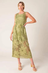 IN MY FREE TIME WOVEN LACE MIDI DRESS - Flying Tomato - Flyclothing LLC