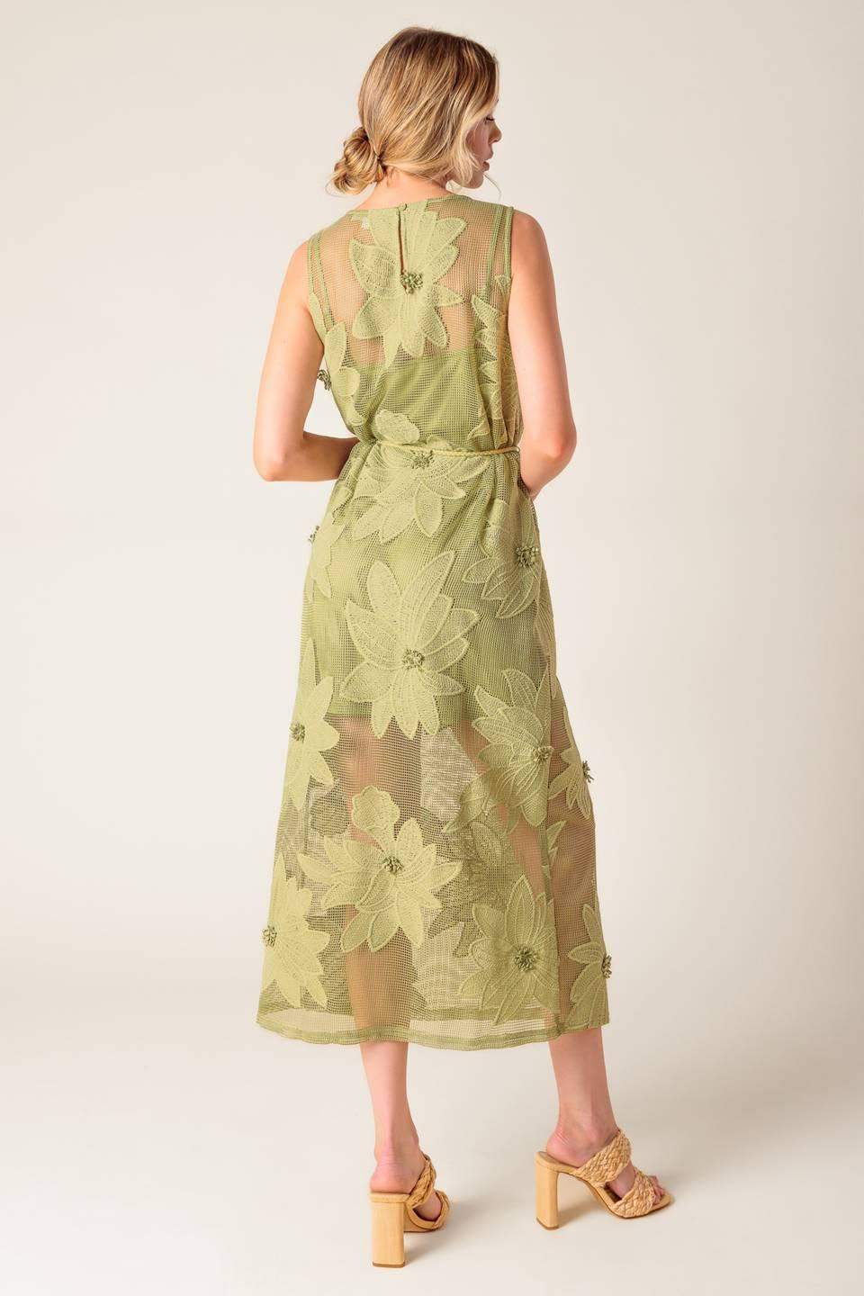 IN MY FREE TIME WOVEN LACE MIDI DRESS - Flying Tomato - Flyclothing LLC