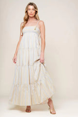 WAVES OF LIFT WOVEN MAXI DRESS - Flying Tomato - Flyclothing LLC