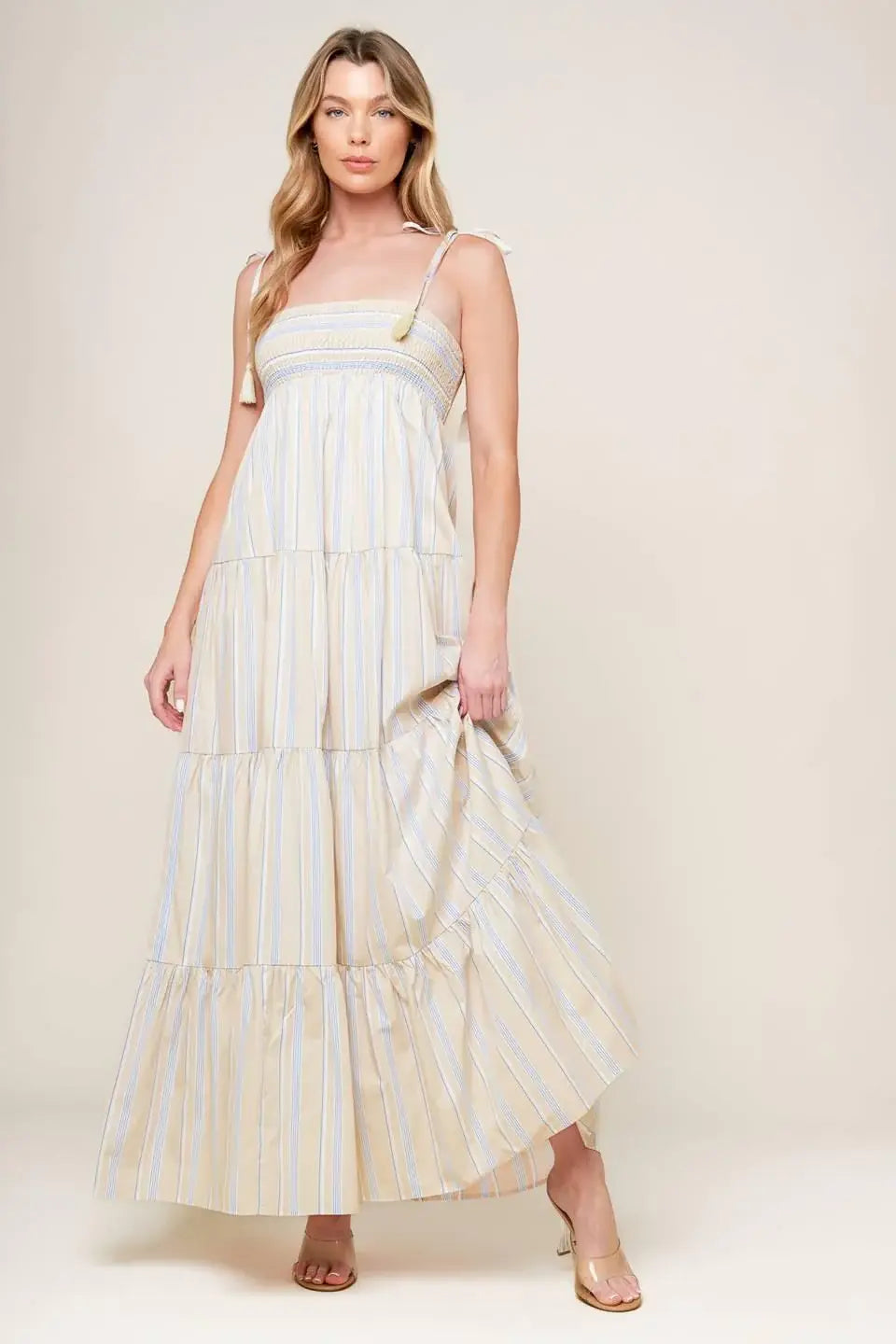 WAVES OF LIFT WOVEN MAXI DRESS - Flying Tomato - Flyclothing LLC