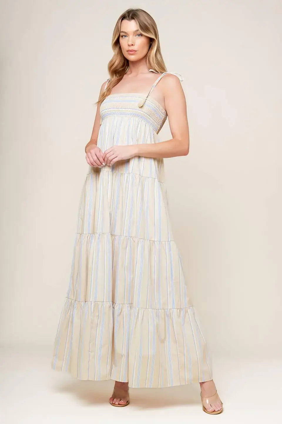 WAVES OF LIFT WOVEN MAXI DRESS - Flying Tomato - Flyclothing LLC