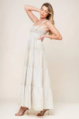 WAVES OF LIFT WOVEN MAXI DRESS - Flying Tomato - Flyclothing LLC
