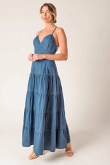 SUNDAY BEST CHAMBRAY MIDI DRESS - Flying Tomato - Flyclothing LLC