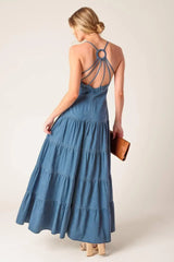 SUNDAY BEST CHAMBRAY MIDI DRESS - Flying Tomato - Flyclothing LLC