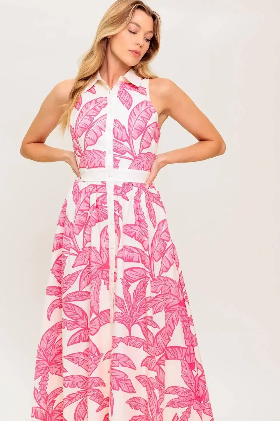 WHISPER IN BLOOM WOVEN MIDI DRESS - Flying Tomato - Flyclothing LLC