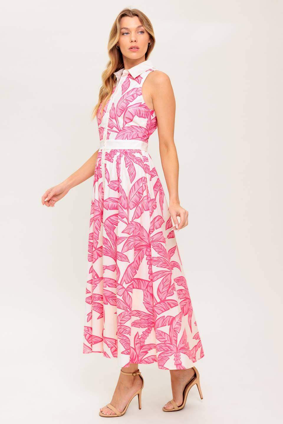 WHISPER IN BLOOM WOVEN MIDI DRESS - Flying Tomato - Flyclothing LLC