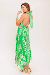 HOLD ONTO HOPE GREEN WOVEN MIDI DRESS - Flying Tomato - Flyclothing LLC