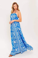 FOR THE DREAMERS BLUE WOVEN MAXI DRESS - Flying Tomato - Flyclothing LLC