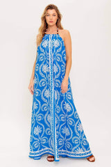 FOR THE DREAMERS BLUE WOVEN MAXI DRESS - Flying Tomato - Flyclothing LLC