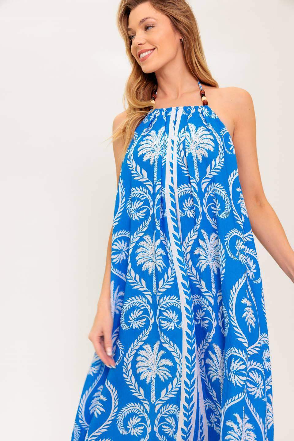 FOR THE DREAMERS BLUE WOVEN MAXI DRESS - Flying Tomato - Flyclothing LLC