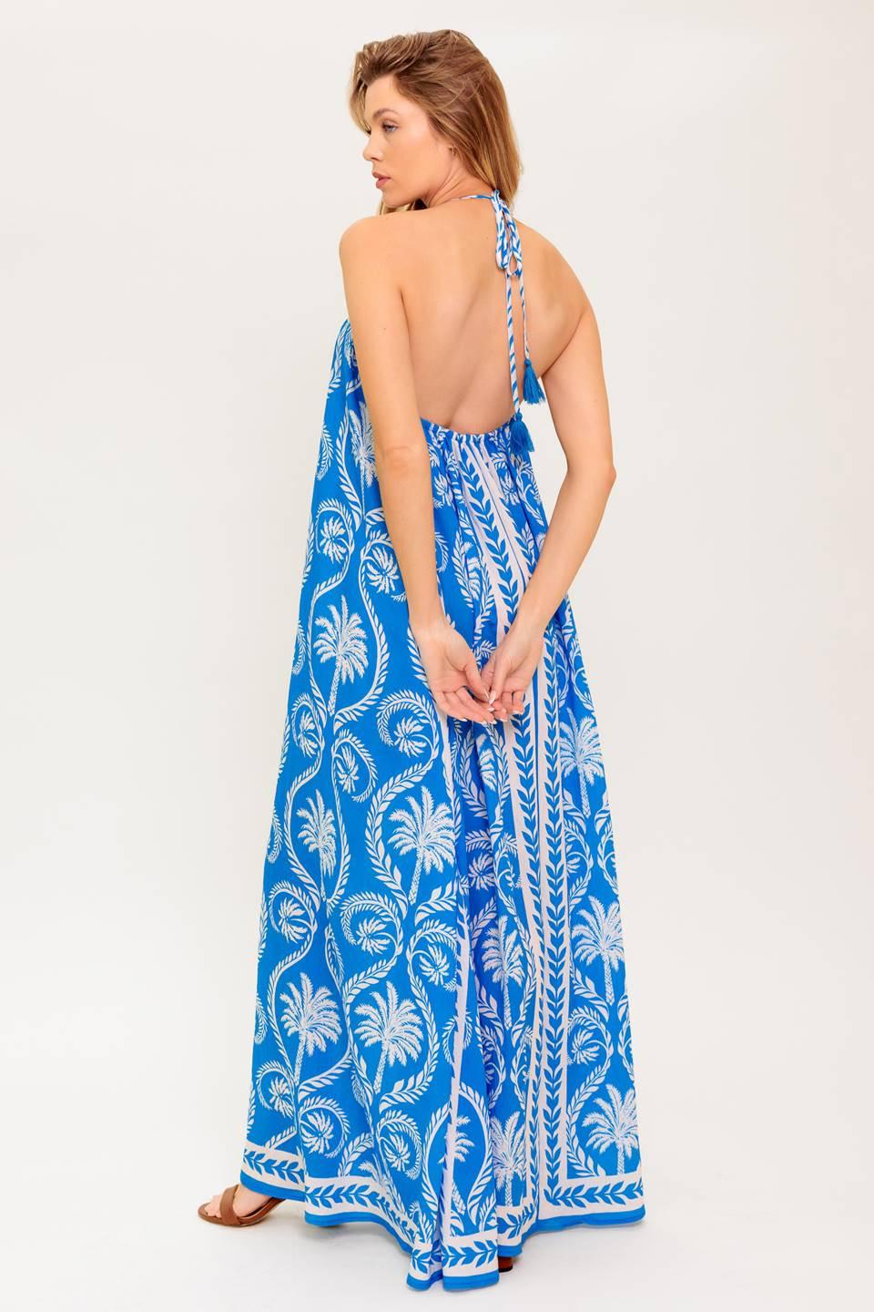 FOR THE DREAMERS BLUE WOVEN MAXI DRESS - Flying Tomato - Flyclothing LLC