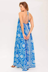 FOR THE DREAMERS BLUE WOVEN MAXI DRESS - Flying Tomato - Flyclothing LLC
