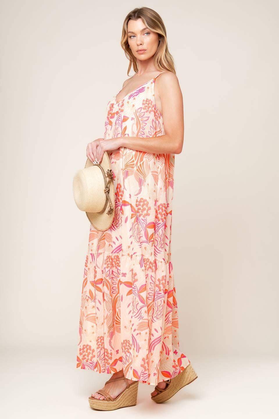 LAUREN SECRET GARDEN WOVEN MAXI DRESS - Flying Tomato - Flyclothing LLC