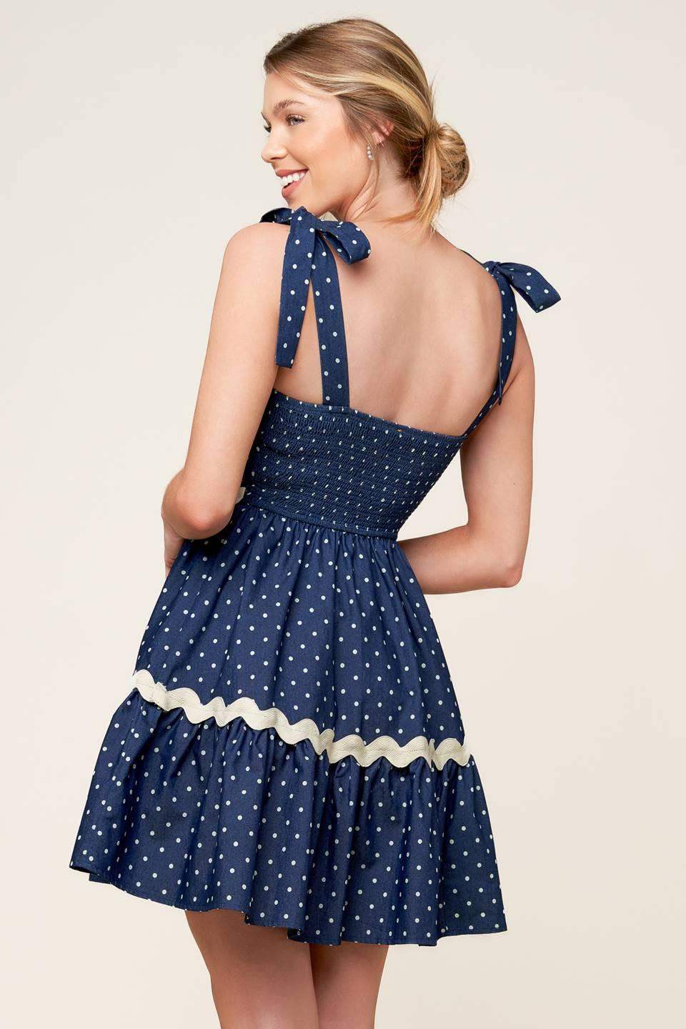 DIVINELY DOTTED WOVEN MINI DRESS - Flying Tomato - Flyclothing LLC