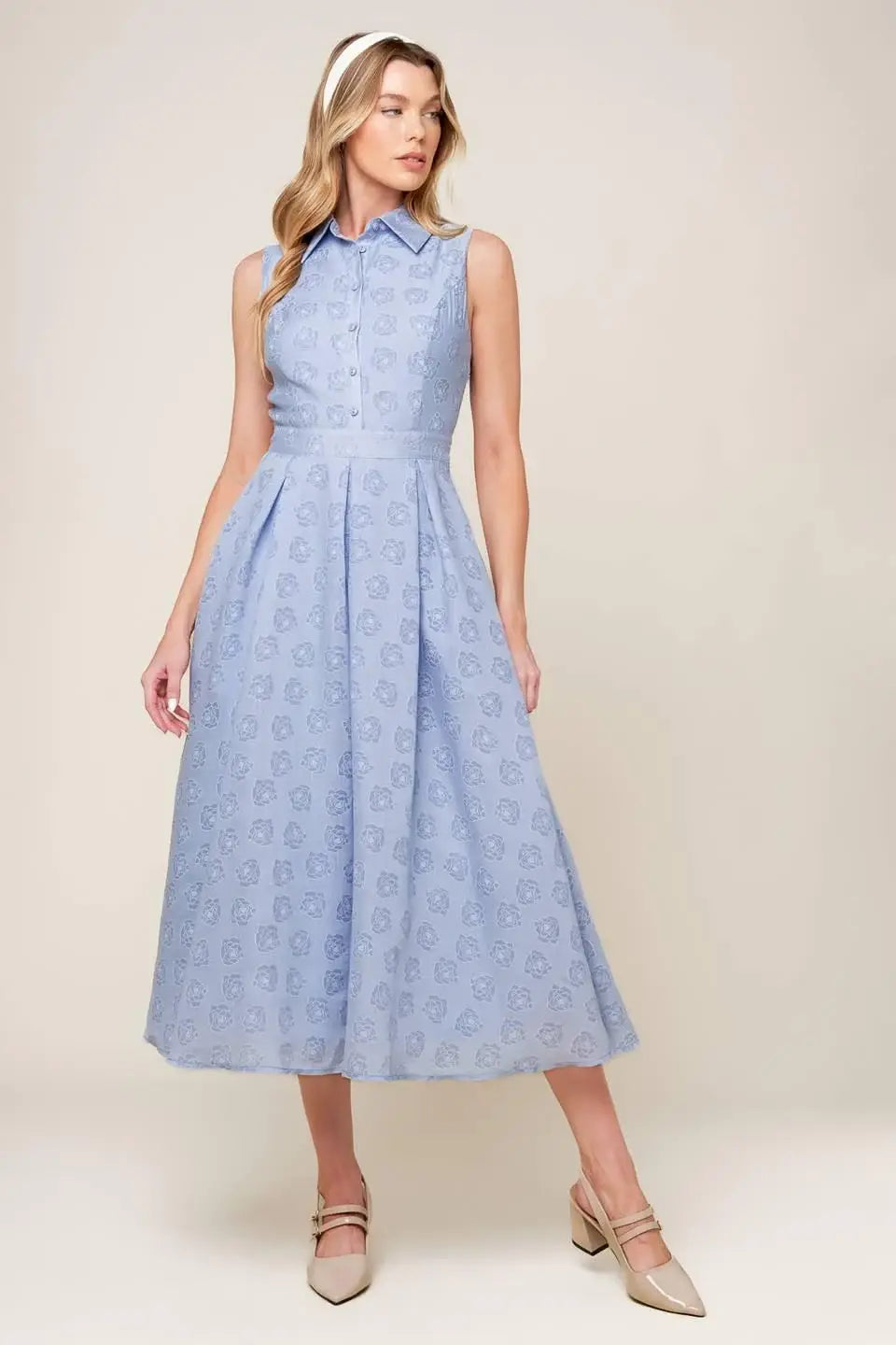 GRAND ENTRANCE WOVEN MIDI DRESS - Flying Tomato - Flyclothing LLC