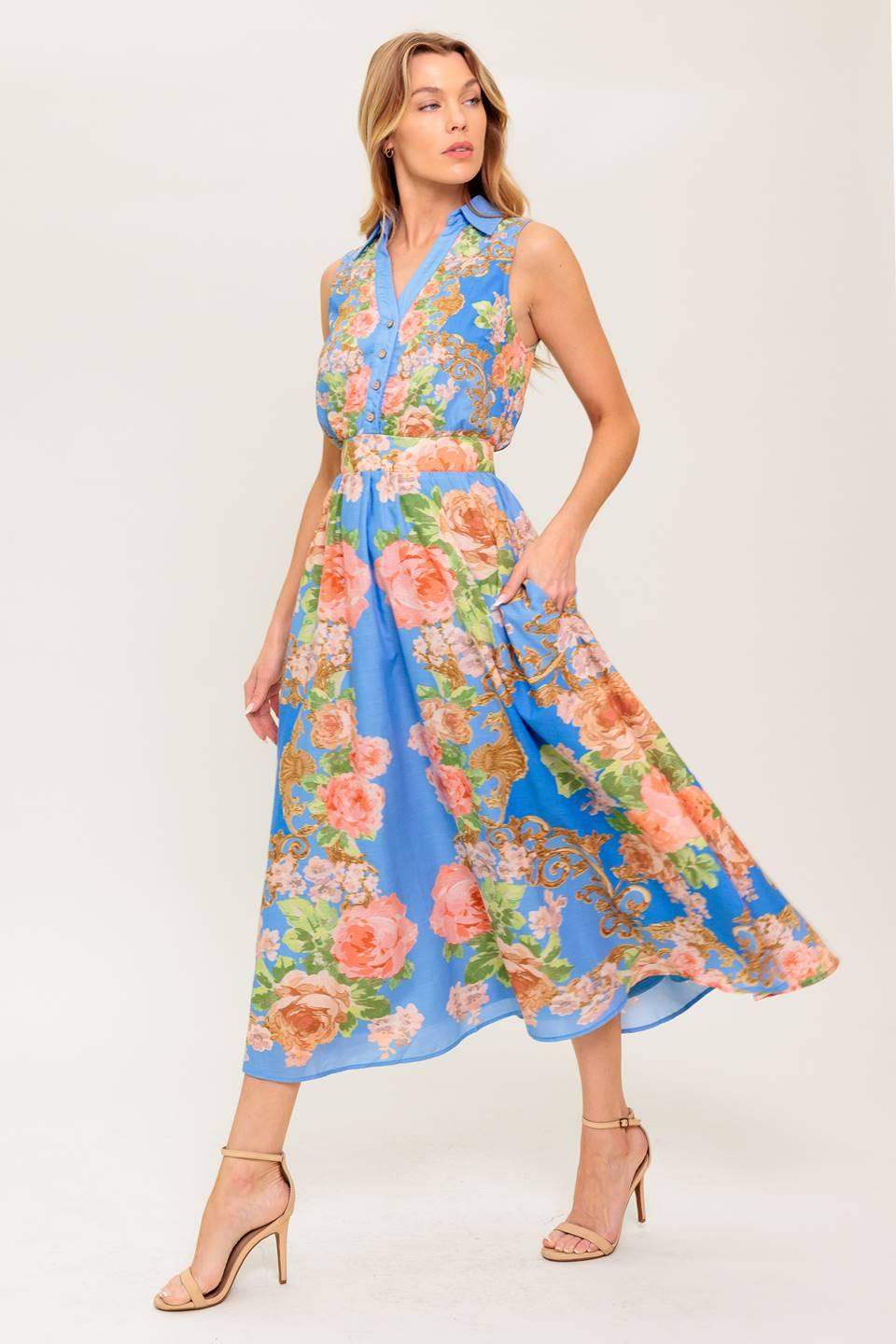 LOST IN A DREAM WOVEN MIDI DRESS - Flying Tomato - Flyclothing LLC