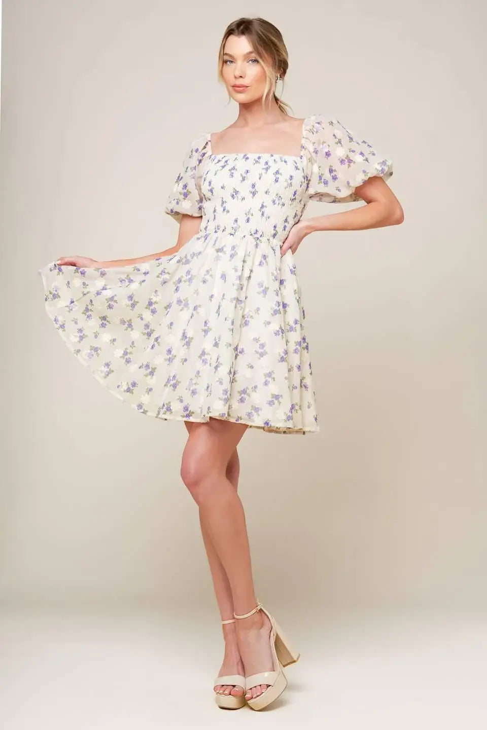 MAKING CONNECTIONS CREAM WOVEN MINI DRESS - Flying Tomato - Flyclothing LLC