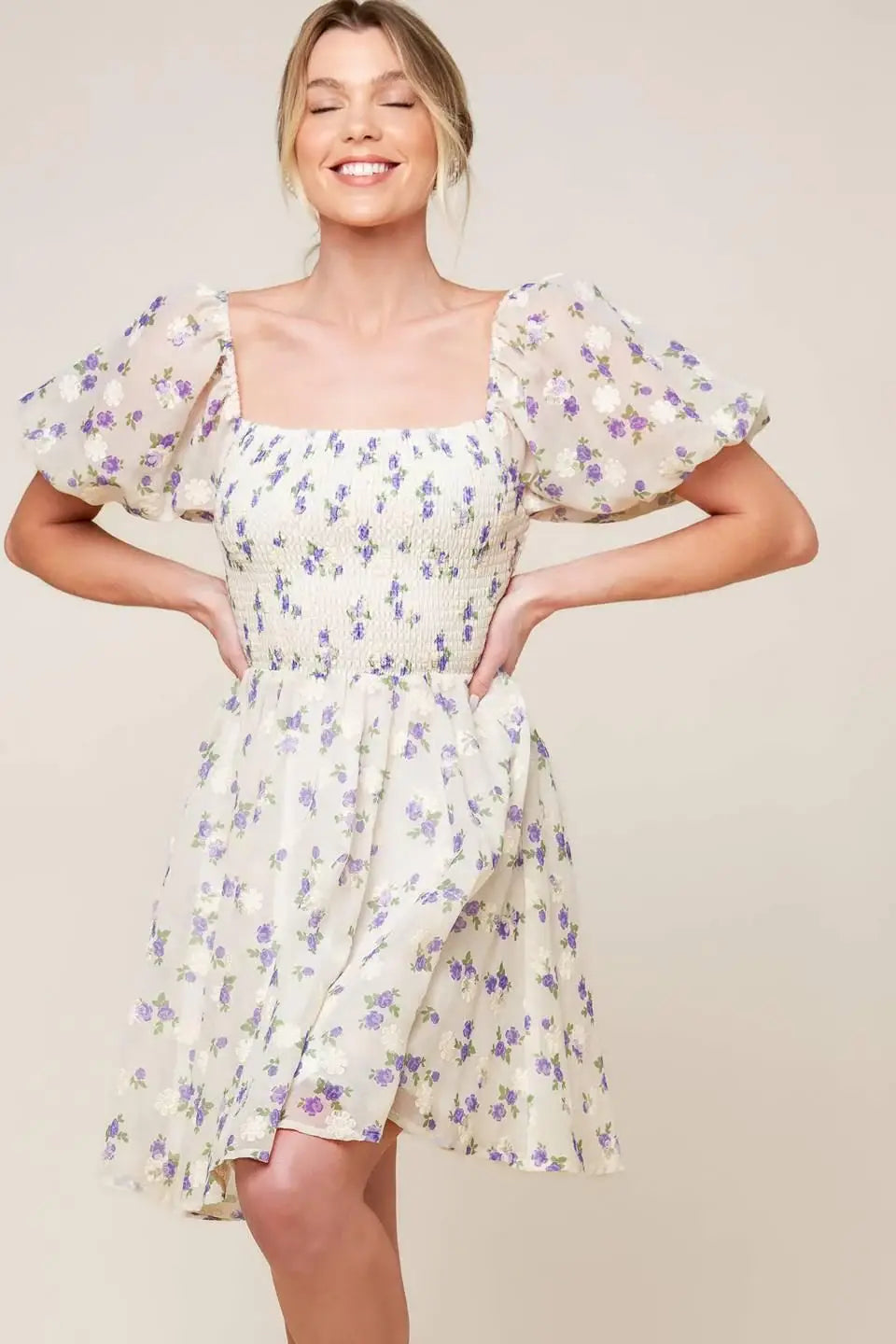 MAKING CONNECTIONS CREAM WOVEN MINI DRESS - Flying Tomato - Flyclothing LLC