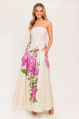 CAUGHT IN THE BREEZE FLORAL WOVEN MAXI DRESS - Flying Tomato - Flyclothing LLC