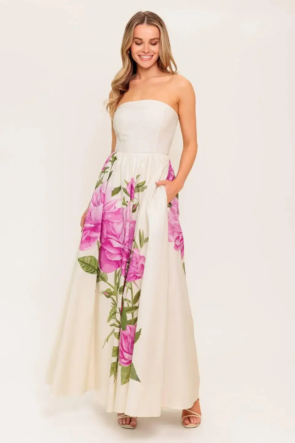CAUGHT IN THE BREEZE FLORAL WOVEN MAXI DRESS - Flying Tomato - Flyclothing LLC