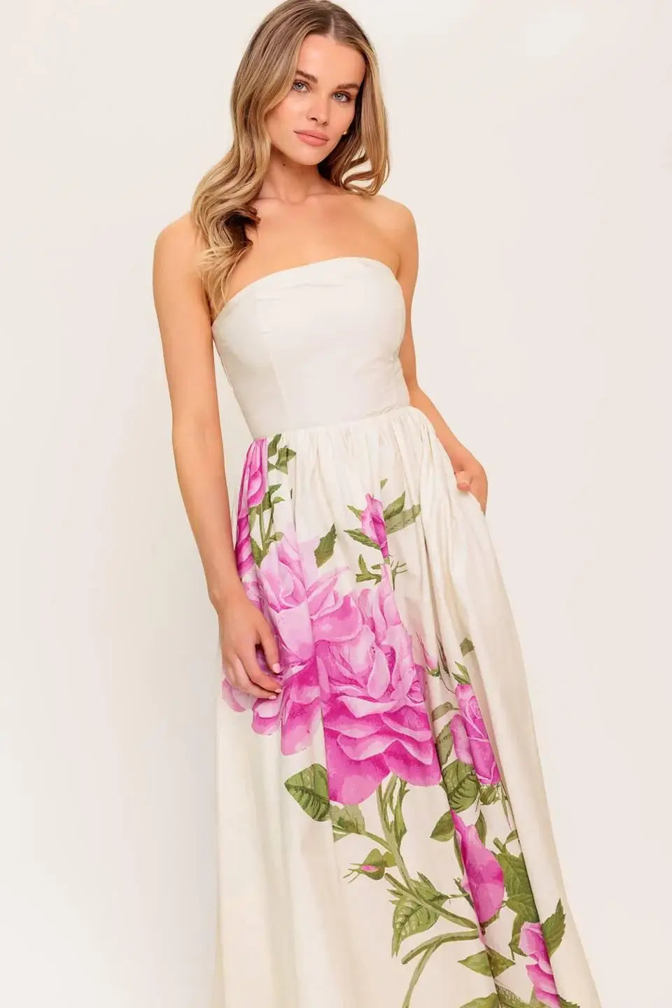CAUGHT IN THE BREEZE FLORAL WOVEN MAXI DRESS - Flying Tomato - Flyclothing LLC