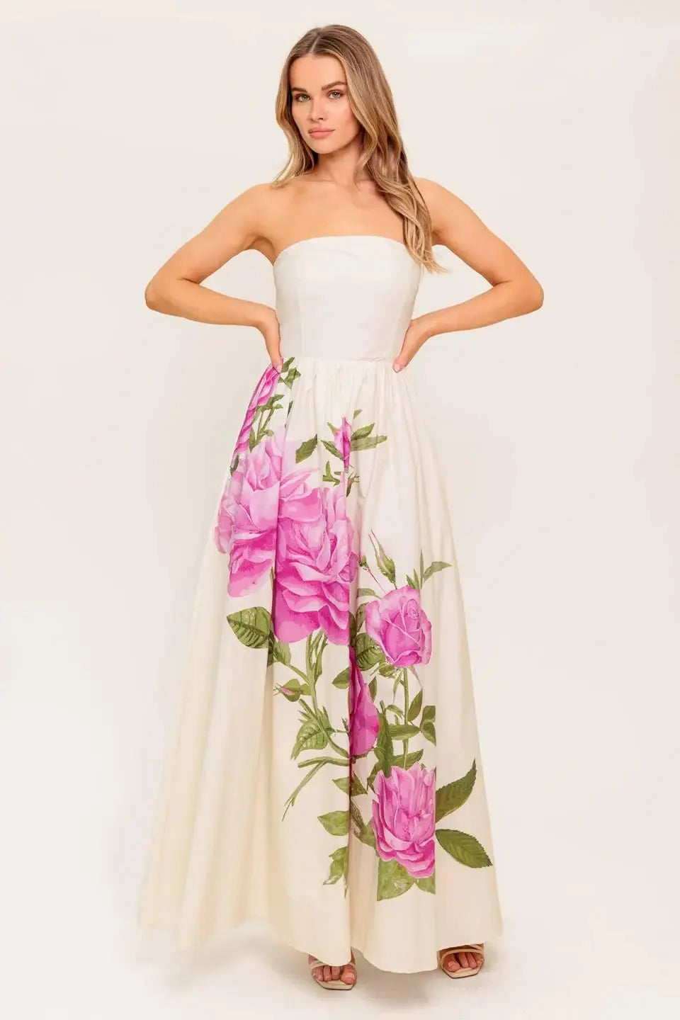 CAUGHT IN THE BREEZE FLORAL WOVEN MAXI DRESS - Flying Tomato - Flyclothing LLC