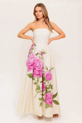 CAUGHT IN THE BREEZE FLORAL WOVEN MAXI DRESS - Flying Tomato - Flyclothing LLC
