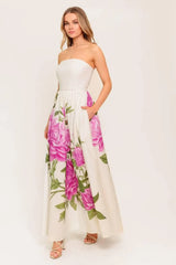 CAUGHT IN THE BREEZE FLORAL WOVEN MAXI DRESS - Flying Tomato - Flyclothing LLC