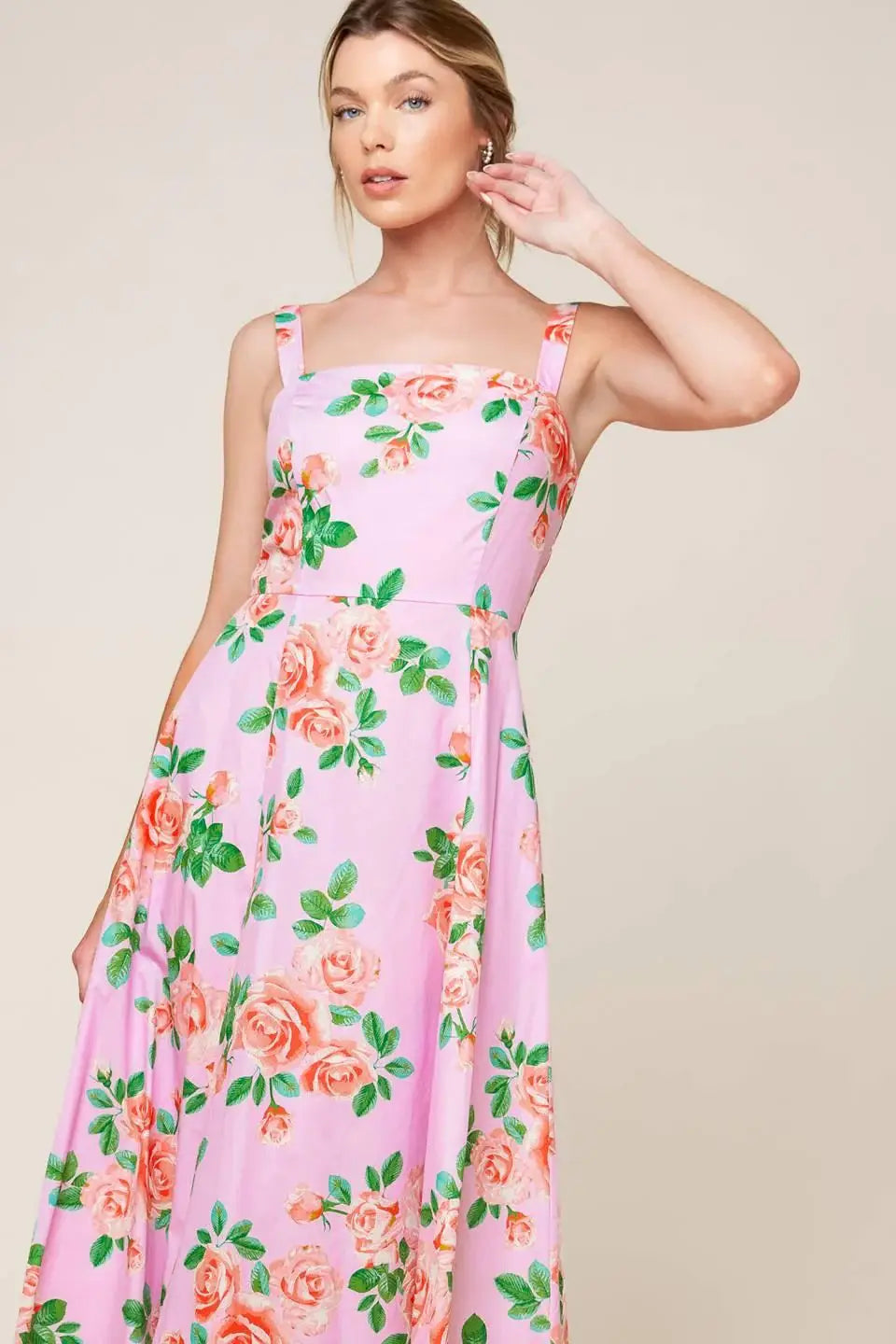 TIME FOR TEAM WOVEN MIDI DRESS - Flying Tomato - Flyclothing LLC
