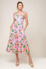 TIME FOR TEAM WOVEN MIDI DRESS - Flying Tomato - Flyclothing LLC