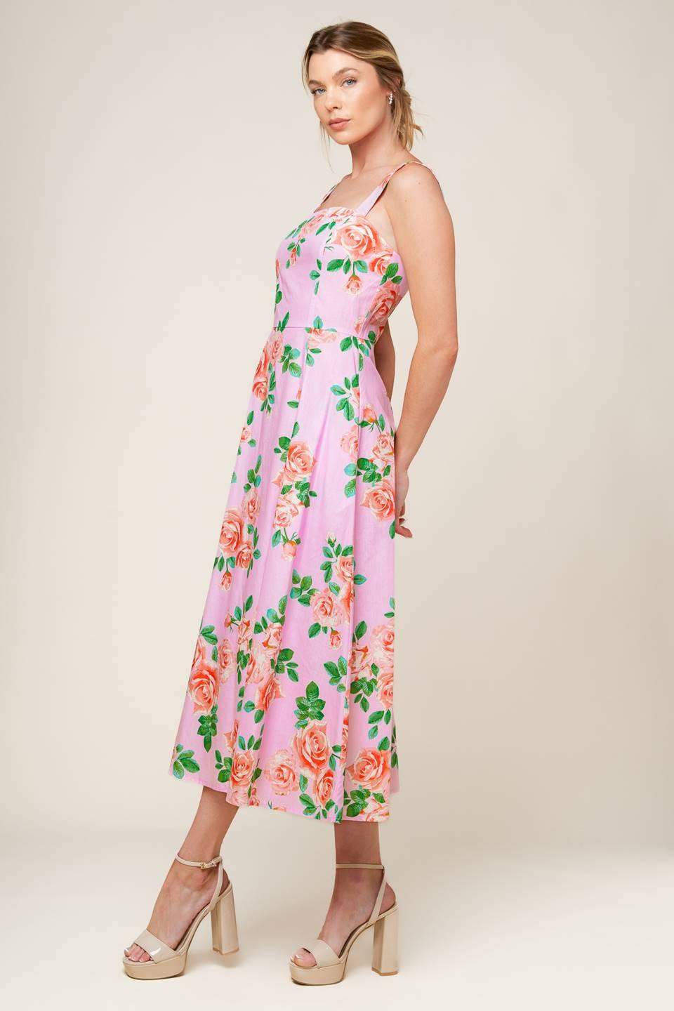 TIME FOR TEAM WOVEN MIDI DRESS - Flying Tomato - Flyclothing LLC