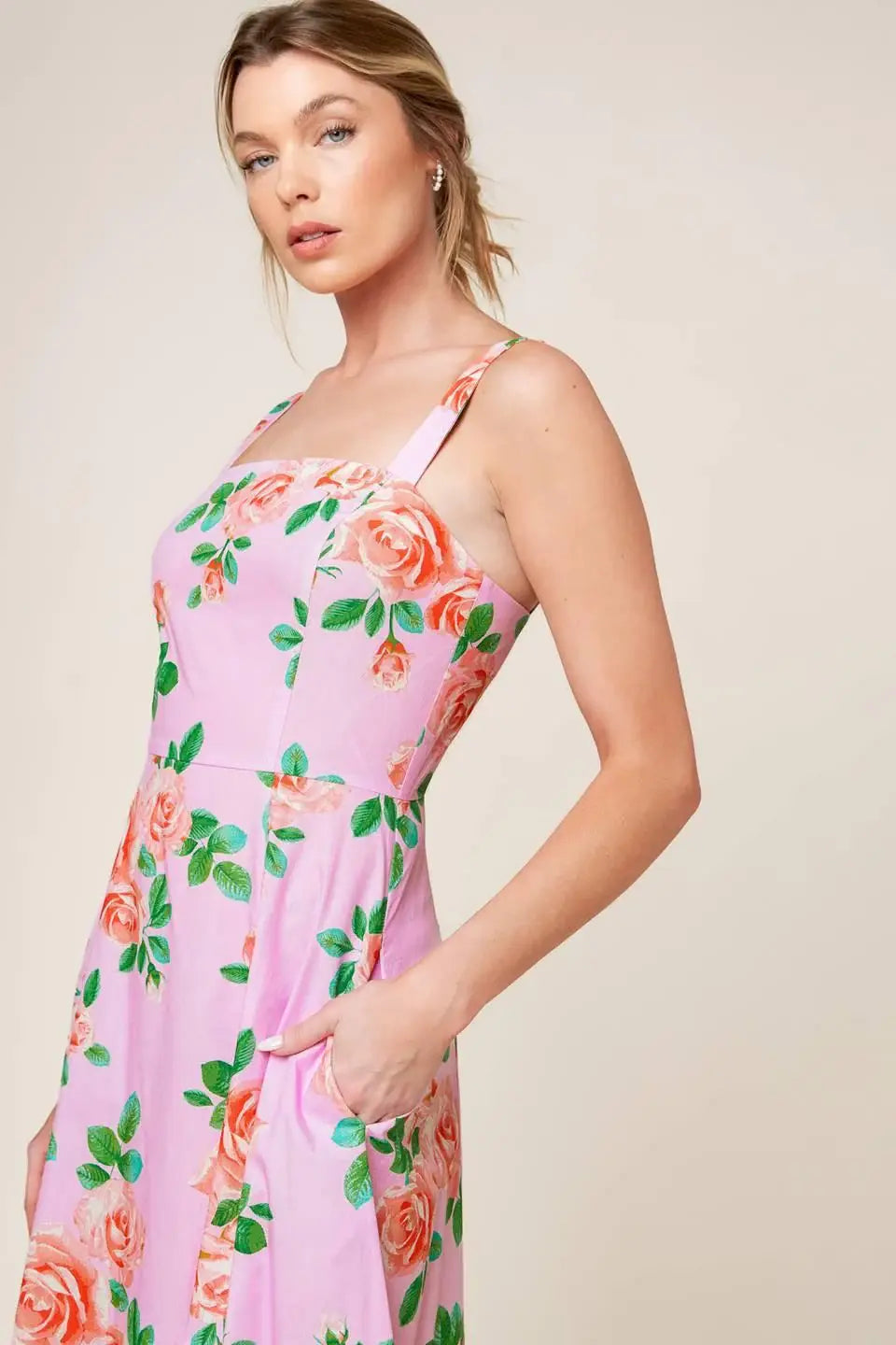 TIME FOR TEAM WOVEN MIDI DRESS - Flying Tomato - Flyclothing LLC