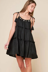 THROUGH THE ARBOR WOVEN MINI DRESS - Flying Tomato - Flyclothing LLC