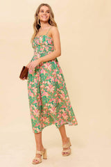 STORYTELLING WOVEN MIDI DRESS - Flying Tomato - Flyclothing LLC
