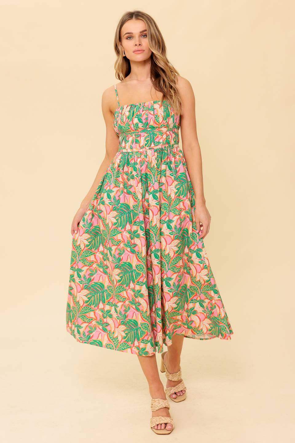 STORYTELLING WOVEN MIDI DRESS - Flying Tomato - Flyclothing LLC