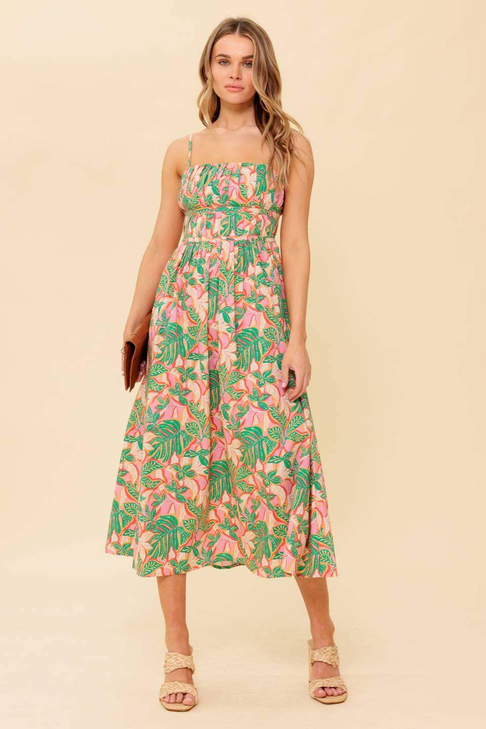 STORYTELLING WOVEN MIDI DRESS - Flying Tomato - Flyclothing LLC