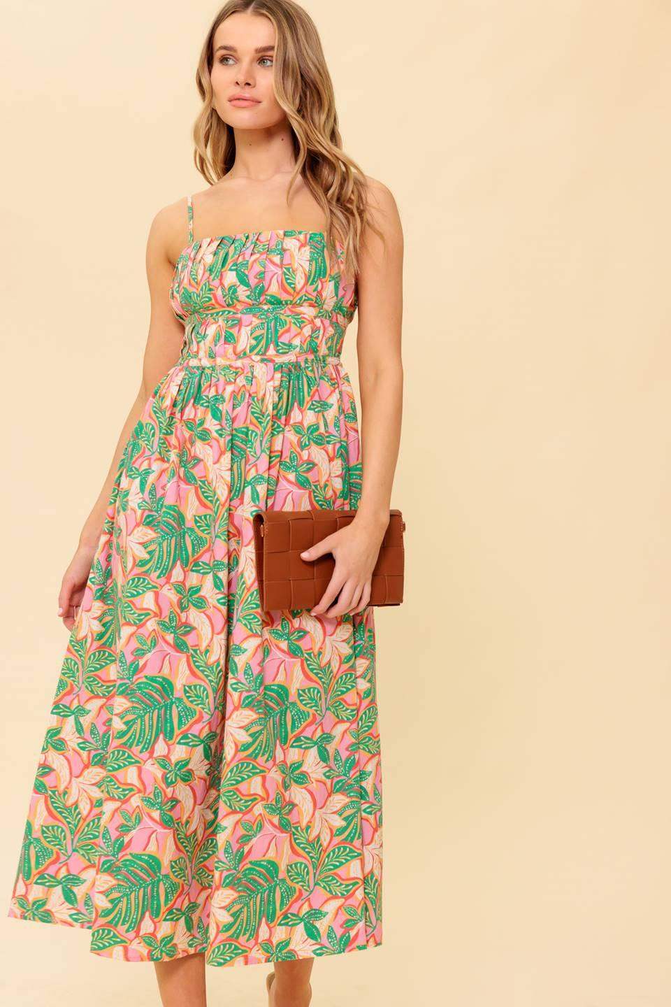 STORYTELLING WOVEN MIDI DRESS - Flying Tomato - Flyclothing LLC