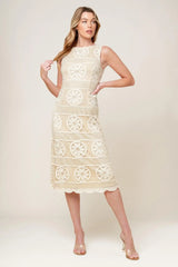 PRETTIEST ENERGY CREAM LACE MIDI DRESS - Flying Tomato - Flyclothing LLC