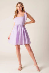 NIGHT TO REMEMBER LAVENDER WOVEN MINI DRESS - Flying Tomato - Flyclothing LLC