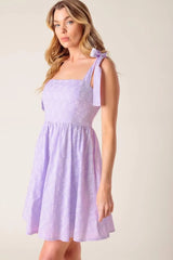 NIGHT TO REMEMBER LAVENDER WOVEN MINI DRESS - Flying Tomato - Flyclothing LLC