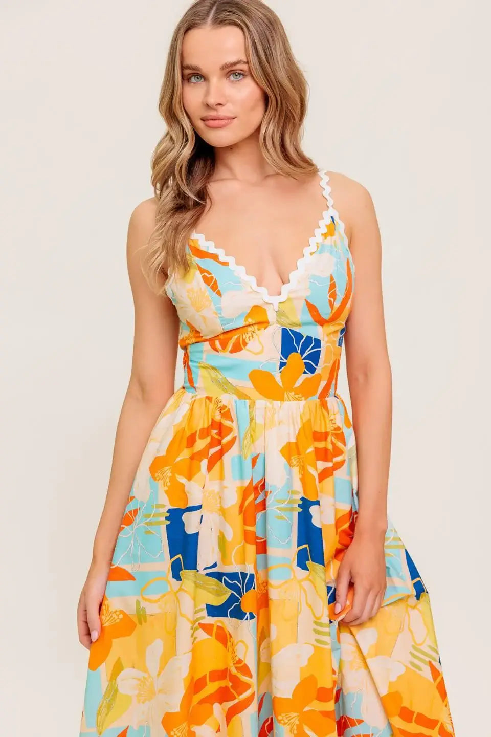DAWN PETAL KISS WOVEN MIDI DRESS - Flying Tomato - Flyclothing LLC