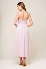 ALONG THE SHORE PINK WOVEN MIDI DRESS - Flying Tomato - Flyclothing LLC