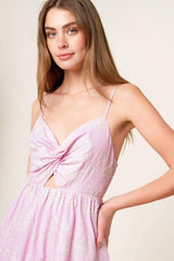 ALONG THE SHORE PINK WOVEN MIDI DRESS - Flying Tomato - Flyclothing LLC