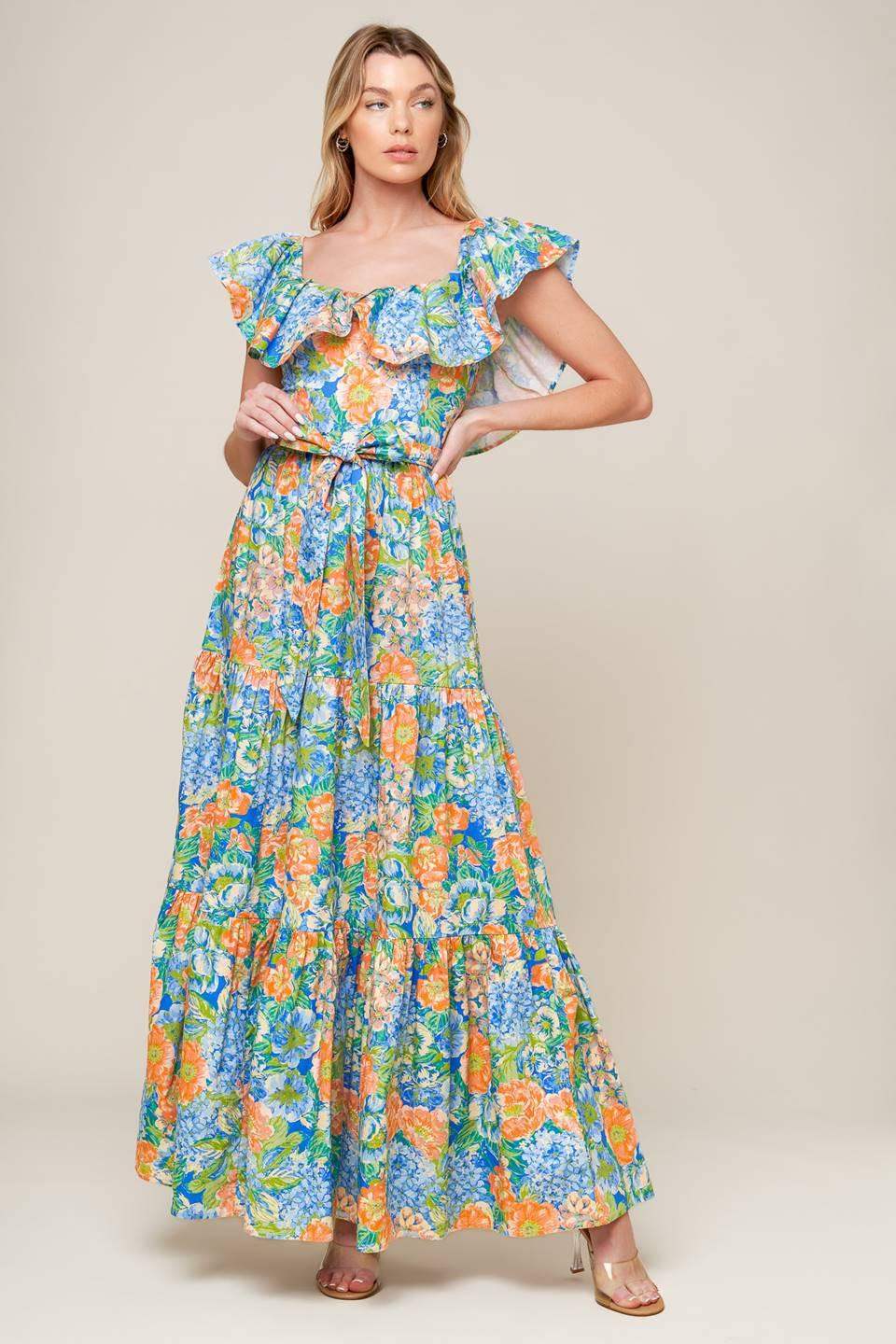 DELIGHTFUL GARDEN PARTY WOVEN MAXI DRESS - Flying Tomato - Flyclothing LLC
