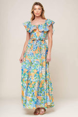 DELIGHTFUL GARDEN PARTY WOVEN MAXI DRESS - Flying Tomato - Flyclothing LLC