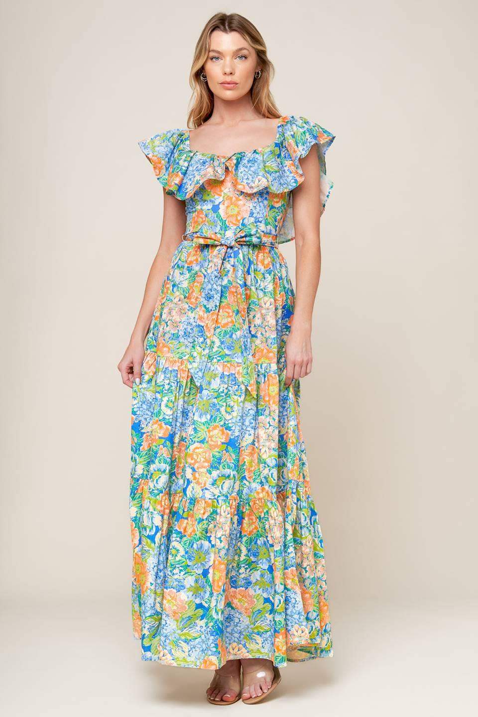DELIGHTFUL GARDEN PARTY WOVEN MAXI DRESS - Flying Tomato - Flyclothing LLC
