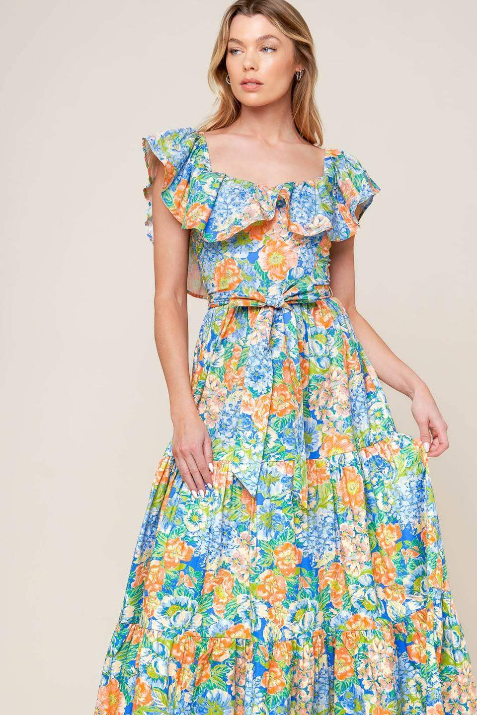 DELIGHTFUL GARDEN PARTY WOVEN MAXI DRESS - Flying Tomato - Flyclothing LLC